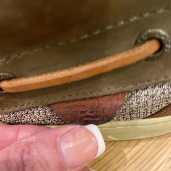 Sperry Womens Lace Up Ankle Boots Olive Green & Brown Leather / Size 7.5 - Picture 6 of 9